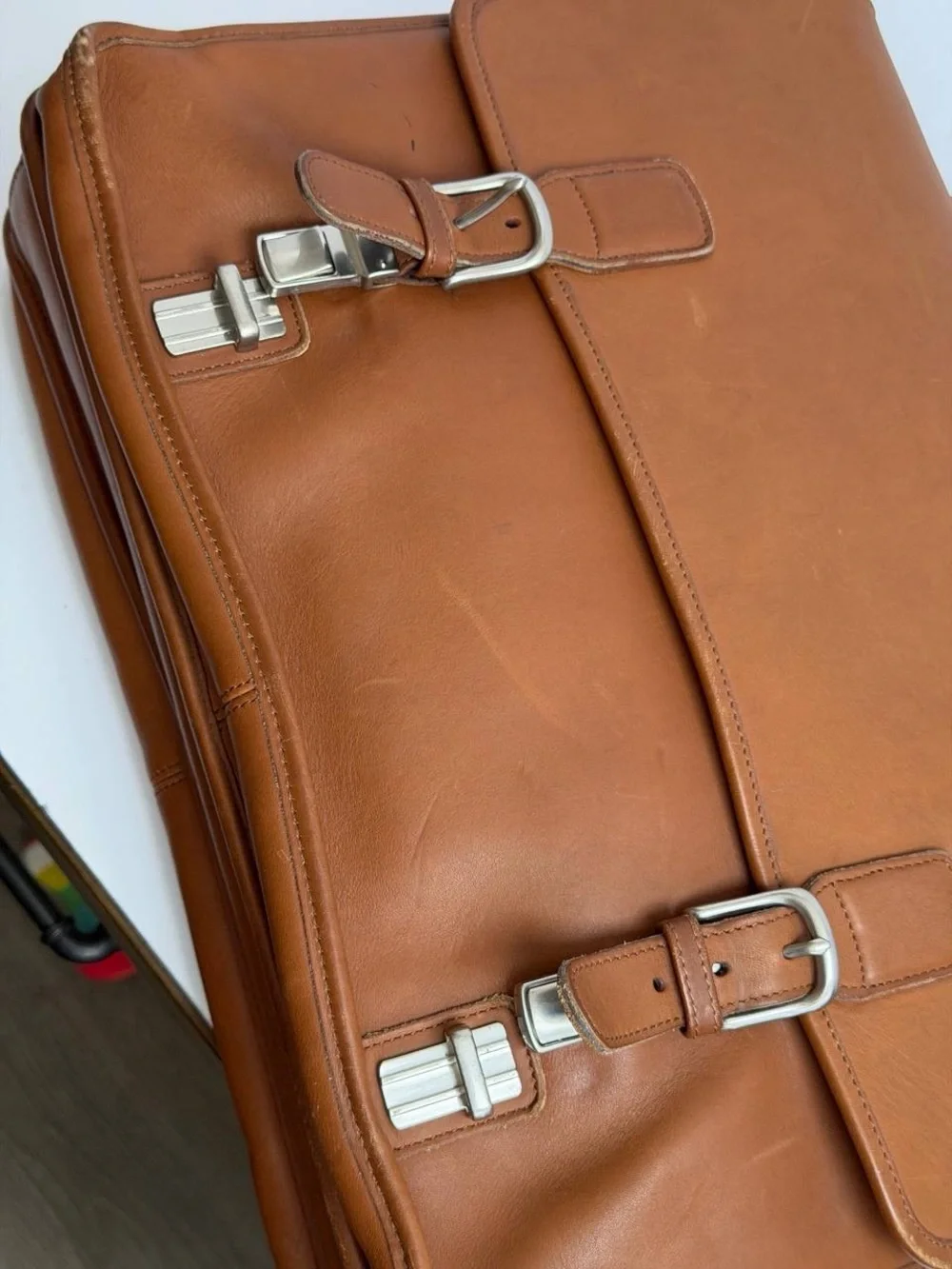 Vintage Coach Thompson Saddle Brown Leather Briefcase